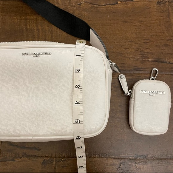 Karl Lagerfeld Crossbody White Paris Skyline Camera Bag Purse & Mini Wallet - Picture 7 of 7